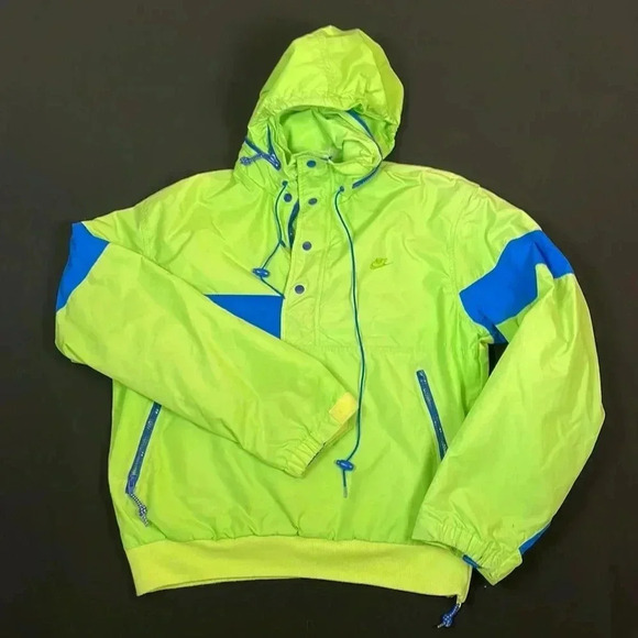 Vintage Nike 1/4 zip/button pullover, zippered hood, zipper pockets, size medium - Picture 1 of 11